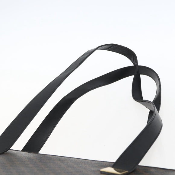 CELINE Macadam Canvas Draagtas PVC Leer Zwart Goud Auth mr2013