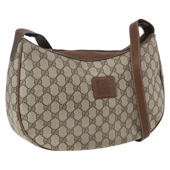 GUCCI GG Supreme Shoulder Bag PVC Beige Gold 001 256 0719 Auth mr2014
