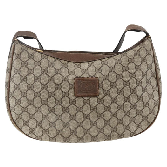 GUCCI GG Supreme Shoulder Bag PVC Beige Gold 001 256 0719 Auth mr2014
