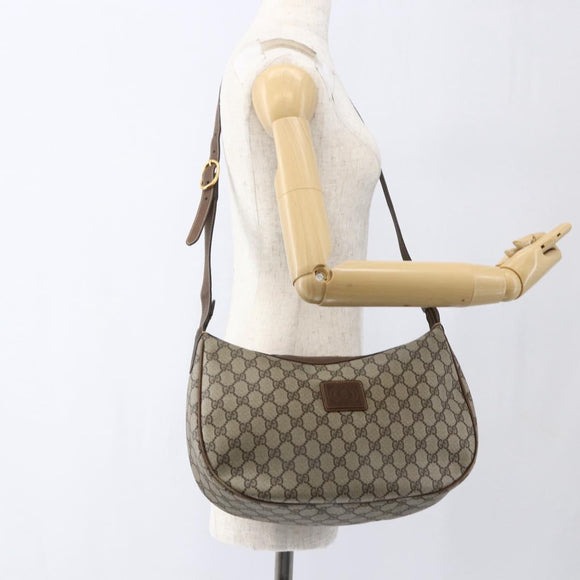 GUCCI GG Supreme Shoulder Bag PVC Beige Gold 001 256 0719 Auth mr2014