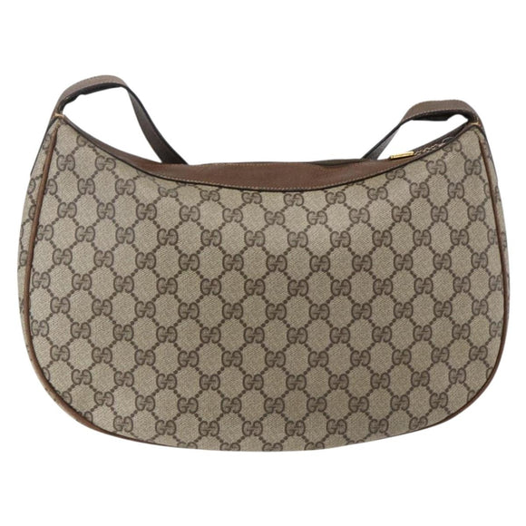 GUCCI GG Supreme Shoulder Bag PVC Beige Gold 001 256 0719 Auth mr2014