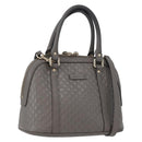 GUCCI Micro GG Canvas Guccissima Bag Leather 2way Gray Gold 449654 Auth mr2015-1