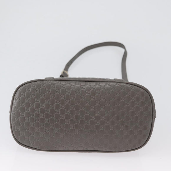 GUCCI Micro GG Canvas Guccissima Bag Leather 2way Gray Gold 449654 Auth mr2015