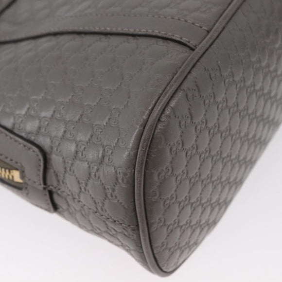 GUCCI Micro GG Canvas Guccissima Bag Leather 2way Gray Gold 449654 Auth mr2015