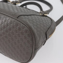 GUCCI Micro GG Canvas Guccissima Bag Leather 2way Gray Gold 449654 Auth mr2015-13