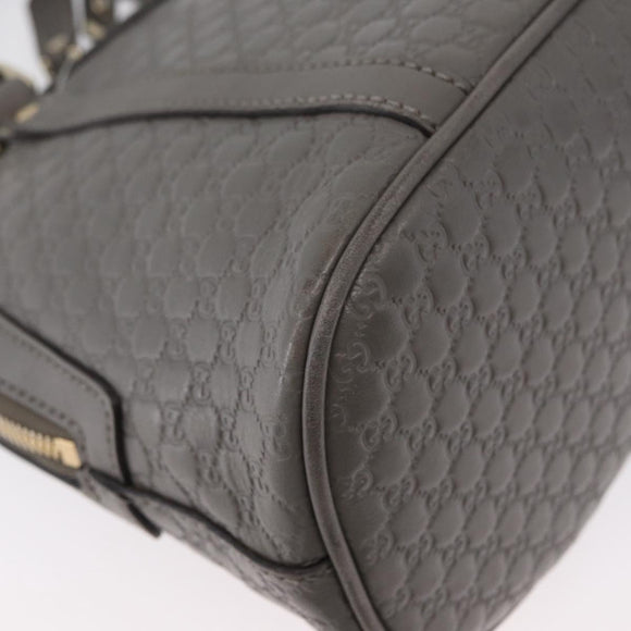 GUCCI Micro GG Canvas Guccissima Bag Leather 2way Gray Gold 449654 Auth mr2015