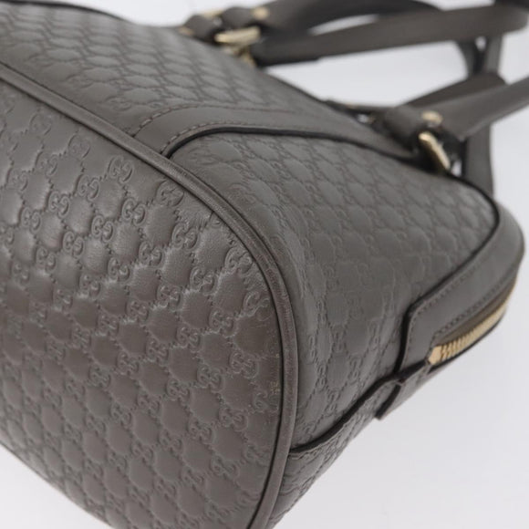 GUCCI Micro GG Canvas Guccissima Bag Leather 2way Gray Gold 449654 Auth mr2015