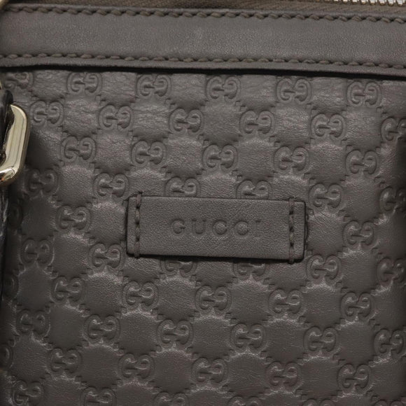 GUCCI Micro GG Canvas Guccissima Bag Leather 2way Gray Gold 449654 Auth mr2015