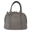 GUCCI Micro GG Canvas Guccissima Bag Leather 2way Gray Gold 449654 Auth mr2015-2