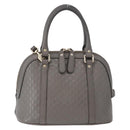 GUCCI Micro GG Canvas Guccissima Bag Leather 2way Gray Gold 449654 Auth mr2015-3