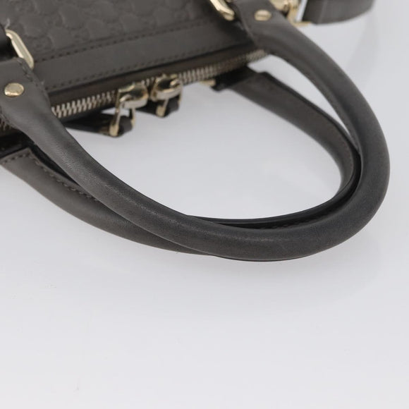 GUCCI Micro GG Canvas Guccissima Bag Leather 2way Gray Gold 449654 Auth mr2015