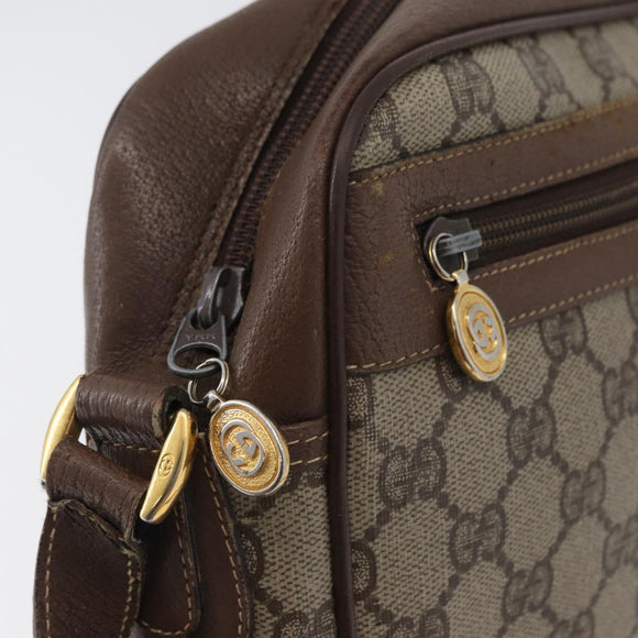 GUCCI GG Supreme Web Sherry Line Bag PVC Leather Beige 001 56 0942 Auth mr2019