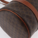 CELINE Macadam Canvas Hand Bag PVC Leather Brown Gold Auth mr2020-9
