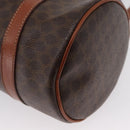 CELINE Macadam Canvas Hand Bag PVC Leather Brown Gold Auth mr2020-14