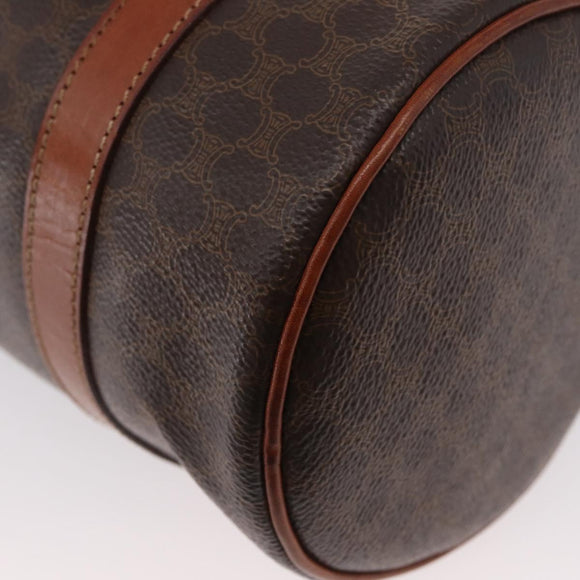 CELINE Macadam Canvas Hand Bag PVC Leather Brown Gold Auth mr2020