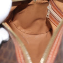 CELINE Macadam Canvas Hand Bag PVC Leather Brown Gold Auth mr2020-21