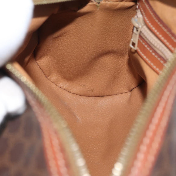CELINE Macadam Canvas Hand Bag PVC Leather Brown Gold Auth mr2020