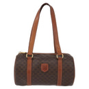 CELINE Macadam Canvas Hand Bag PVC Leather Brown Gold Auth mr2020-13