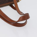 CELINE Macadam Canvas Hand Bag PVC Leather Brown Gold Auth mr2020-7
