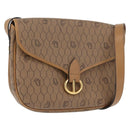 Christian Dior Honeycomb Canvas Shoulder Bag PVC Beige Gold Auth mr2025-1