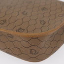Christian Dior Honeycomb Canvas Shoulder Bag PVC Beige Gold Auth mr2025-16