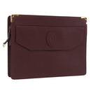 CARTIER Must Line Clutch Bag Leather Bordeaux Gold Auth mr2026-1
