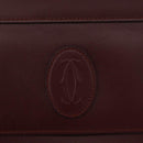 CARTIER Must Line Clutch Bag Leather Bordeaux Gold Auth mr2026-17