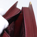 CARTIER Must Line Clutch Bag Leather Bordeaux Gold Auth mr2026-18