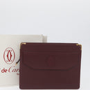 CARTIER Must Line Clutch Bag Leather Bordeaux Gold Auth mr2026-12