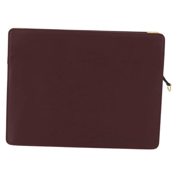 CARTIER Must Line Clutch Bag Leather Bordeaux Gold Auth mr2026 - 0