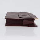 CARTIER Must Line Clutch Bag Leather Bordeaux Gold Auth mr2026-3