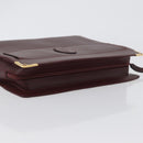 CARTIER Must Line Clutch Bag Leather Bordeaux Gold Auth mr2026-5