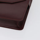 CARTIER Must Line Clutch Bag Leather Bordeaux Gold Auth mr2026-14