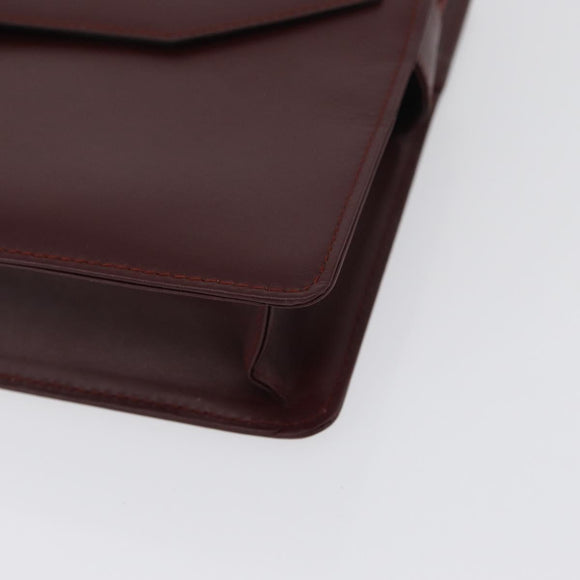 CARTIER Must Line Clutch Bag Leather Bordeaux Gold Auth mr2026