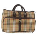 Burberrys Nova Check Boston Bag Canvas Brown Auth mr2028-1