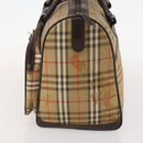 Burberrys Nova Check Boston Bag Canvas Brown Auth mr2028-4