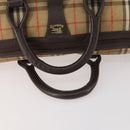 Burberrys Nova Check Boston Bag Canvas Brown Auth mr2028-7