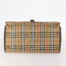 Burberrys Nova Check Boston Bag Canvas Brown Auth mr2028-9