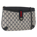 GUCCI GG Supreme Sherry Line Shoulder Bag PVC Navy Gold 904 02 026 Auth mr2029-1