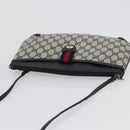 GUCCI GG Supreme Sherry Line Shoulder Bag PVC Navy Gold 904 02 026 Auth mr2029-6