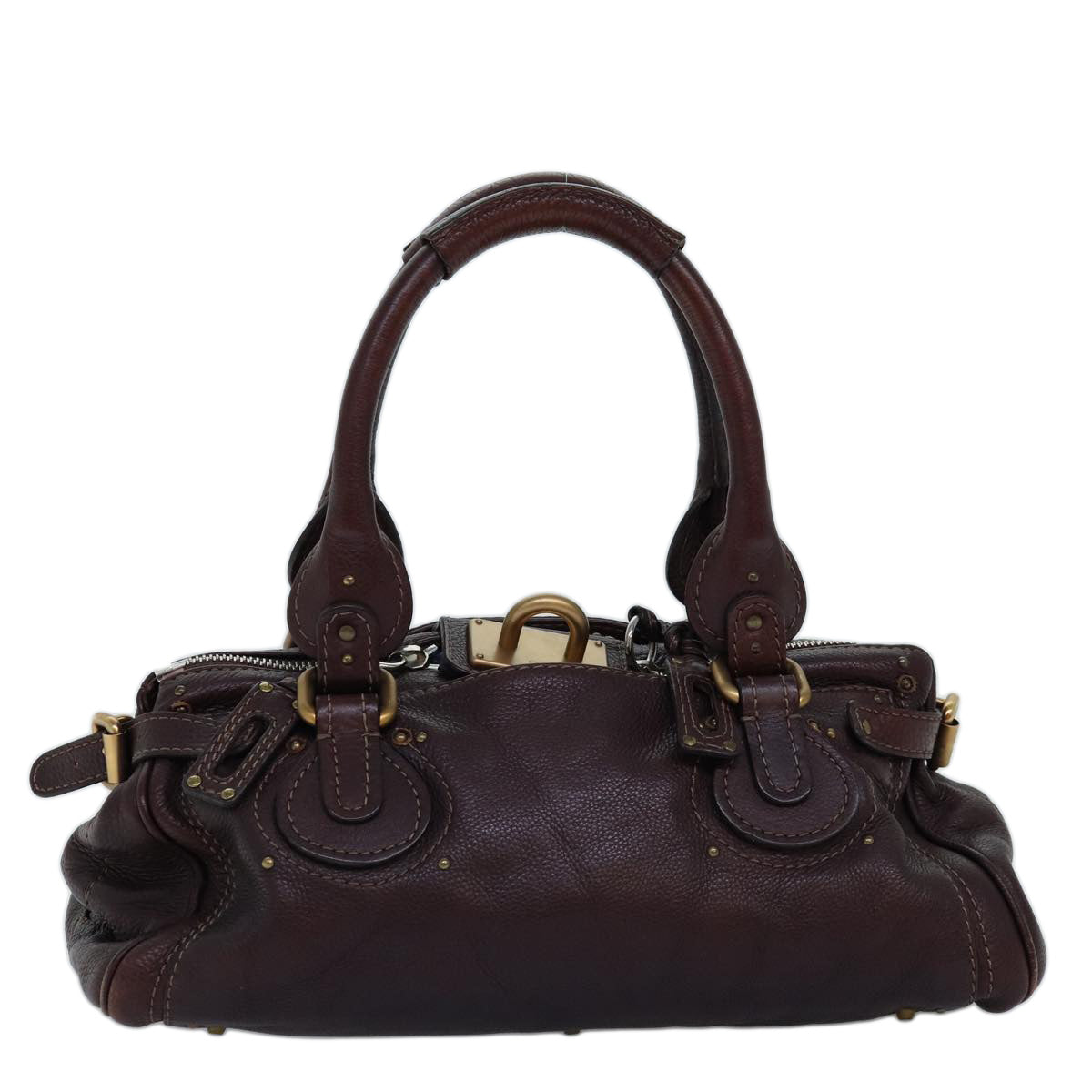 Chloe Paddington Hand Bag Leather Brown Auth mr203