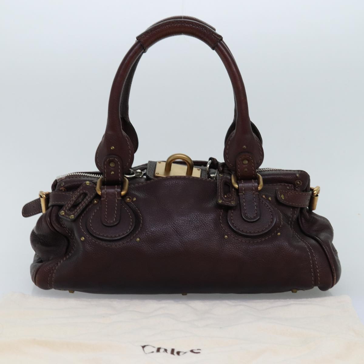 Chloe Paddington Hand Bag Leather Brown Auth mr203