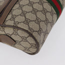 GUCCI GG Supreme Web Sherry Line Bag PVC Beige Gold 72 001 3654 Auth mr2030-14