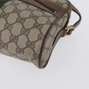 GUCCI GG Supreme Web Sherry Line Bag PVC Beige Gold 72 001 3654 Auth mr2030-15