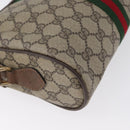 GUCCI GG Supreme Web Sherry Line Bag PVC Beige Gold 72 001 3654 Auth mr2030-16