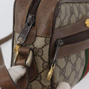 GUCCI GG Supreme Web Sherry Line Bag PVC Beige Gold 72 001 3654 Auth mr2030-9