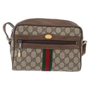 GUCCI GG Supreme Web Sherry Line Bag PVC Beige Gold 72 001 3654 Auth mr2030-13