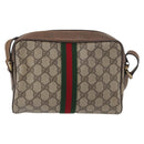 GUCCI GG Supreme Web Sherry Line Bag PVC Beige Gold 72 001 3654 Auth mr2030-2