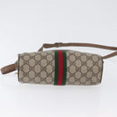 GUCCI GG Supreme Web Sherry Line Bag PVC Beige Gold 72 001 3654 Auth mr2030-5