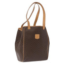 CELINE Macadam Canvas Tote Bag PVC Leather Brown Gold Auth mr2036-1
